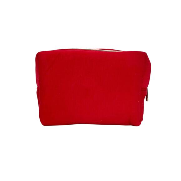 Dior Beauty CD Logo Soft Red Makeup Bag Zip Pouch - Picture 3 of 7